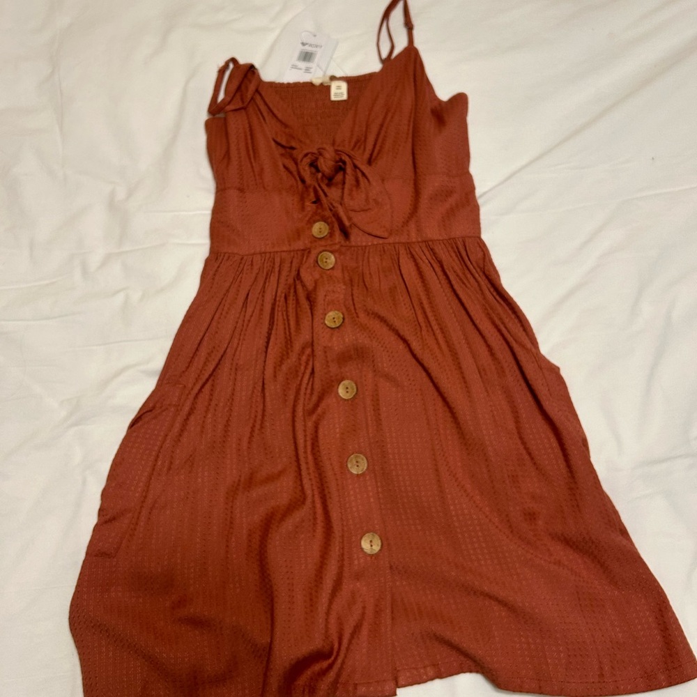 maroon/orange roxy dress